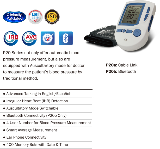 FORA P20b Arm Voice Blood Pressure Monitor, Bluetooth 4.0 – ForaCare Inc.