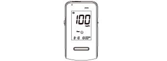 Insert a test strip to turn on the meter. The sequence of LCD displays is: “CHK” and “” →flashing “” with date and time